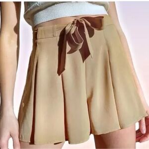 Sunday Best Tan Skorts with Elegant Bow